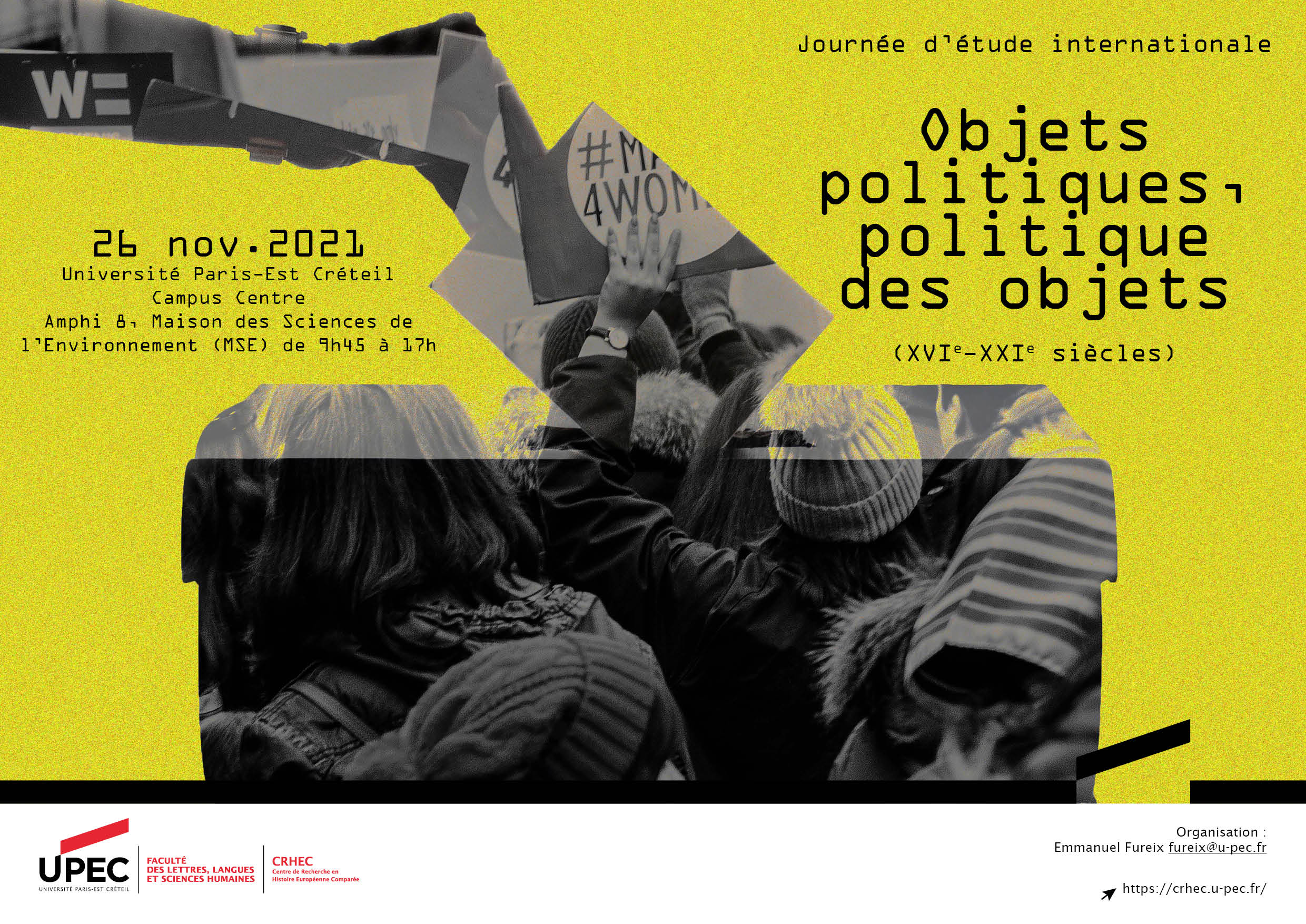 Affiche journée d'étude internationale "Objets politiques, politique des objets (XVIe-XXIe siècles)" 