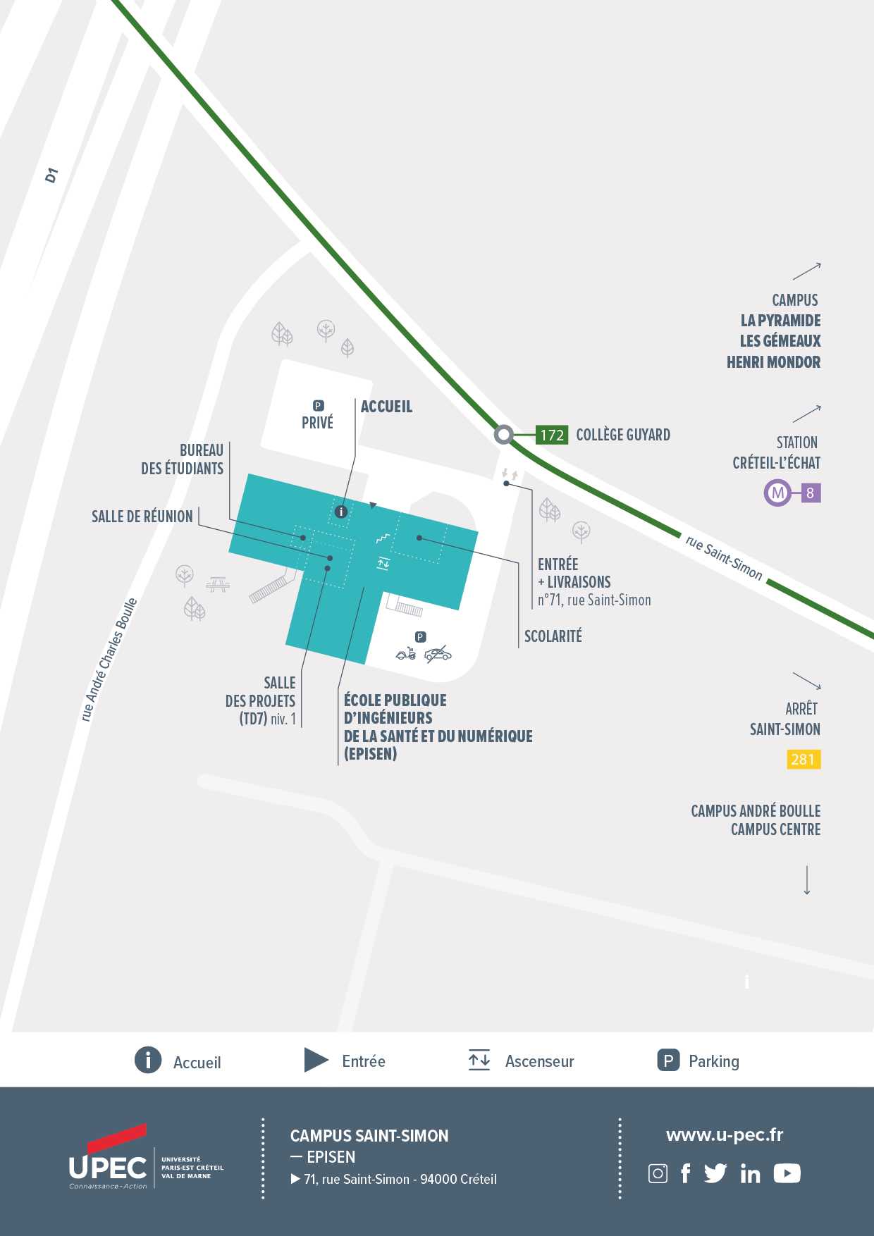Plan du Campus Saint-Simon