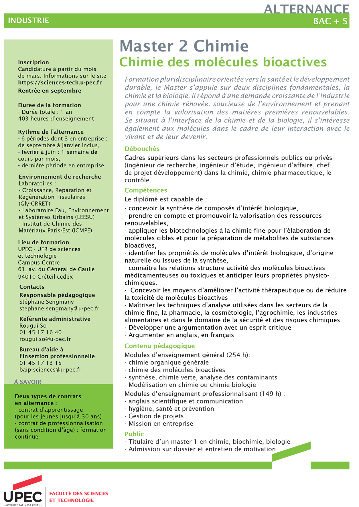 Quels Sont Les Parcours Du Master Chimie Moléculaire – BMDKM