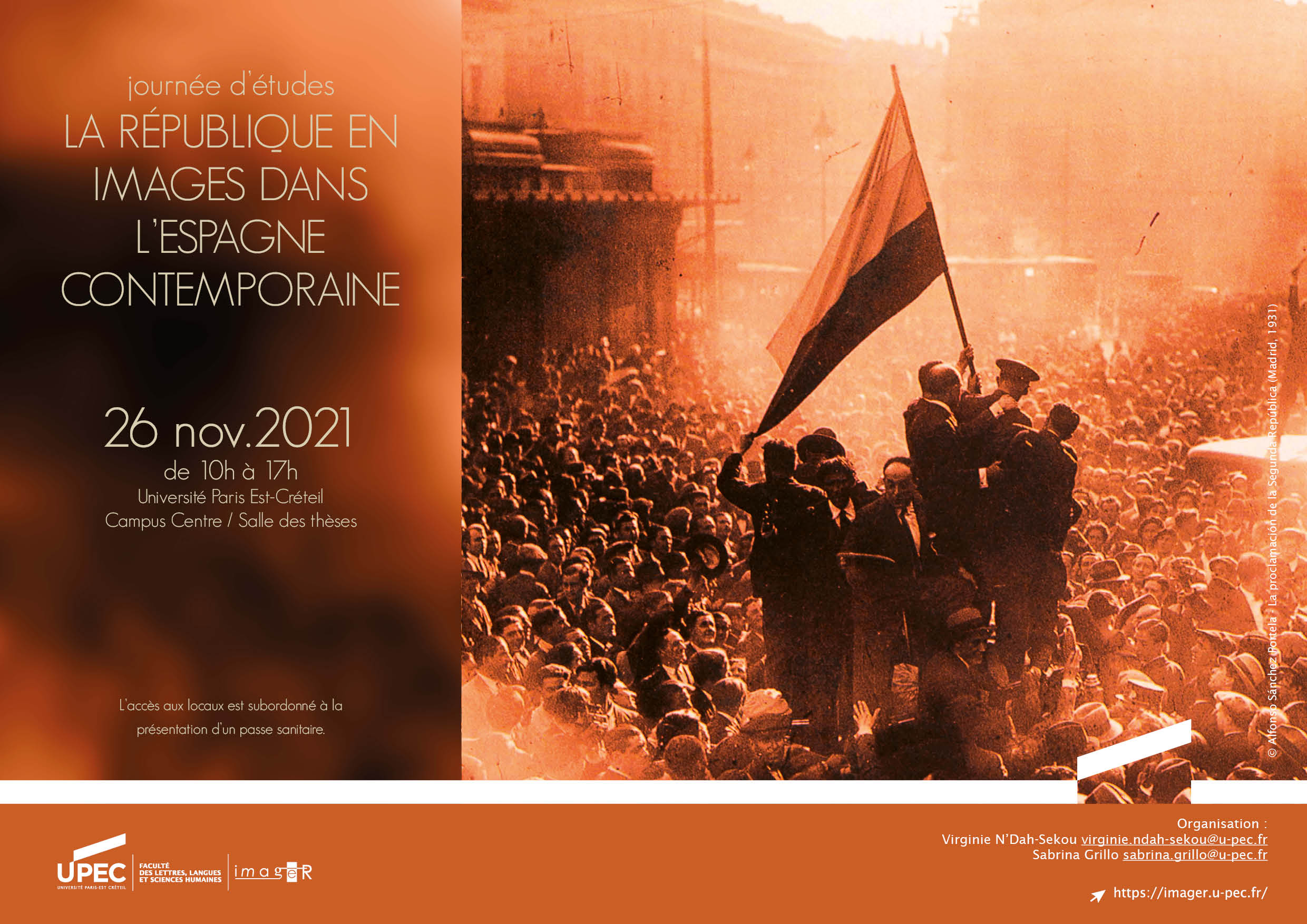 Affiche journée d'études "La République en images dans l’Espagne contemporaine"