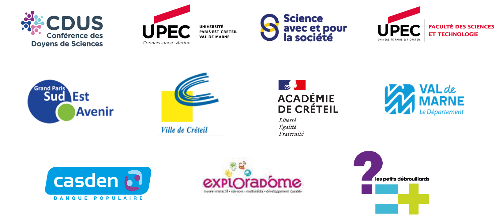 Logos des partenaires du concours national "Faites de la science" 2023