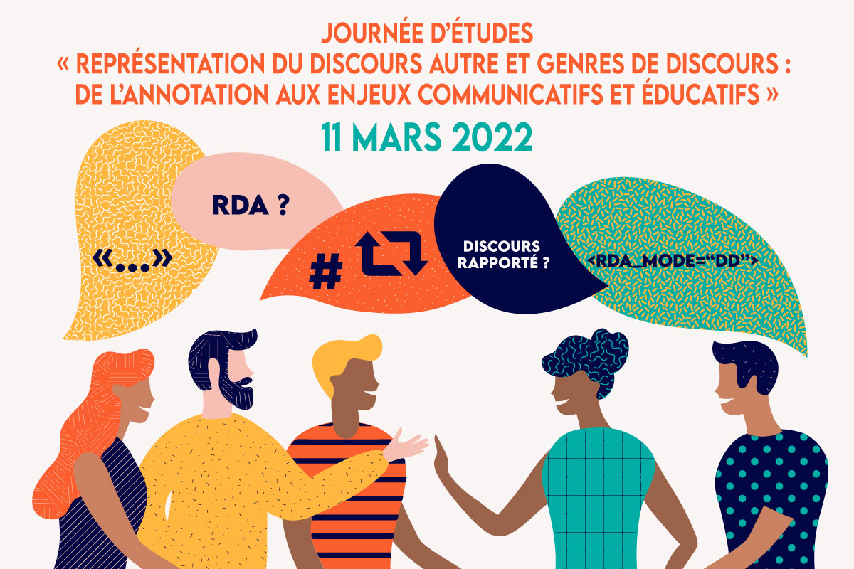 Visuel JE « Représentation du discours autre et genres de discours : de l’annotation aux enjeux communicatifs et éducatifs » 